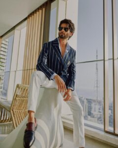 Shahid Kapoor Instagram - BLUE DADDY

Shot by: @mayank_mudnaney 
Makeup: @james_gladwin_ 
Makeup assistant: @mahendra.kanojia 
Hair by: @aalimhakim
Hair assistant: @shahrukhshaikh9519 
Outfit: @snbyshantanunikhil
Sunglasses: @prada @turakhiaopticians
Style by: @styledbychandani @style.cell 
Style team: @thecrazy_fattygirl
Dressman: @thebombaydressman 
Managed by: @chanchal_dsouza 
Digital agency: @59thparallel 
Security: @parvez_pzee 
PR agency: @think_talkies