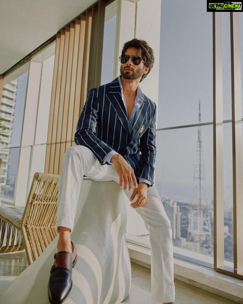 Shahid Kapoor Instagram - BLUE DADDY Shot by: @mayank_mudnaney Makeup: @james_gladwin_ Makeup assistant: @mahendra.kanojia Hair by: @aalimhakim Hair assistant: @shahrukhshaikh9519 Outfit: @snbyshantanunikhil Sunglasses: @prada @turakhiaopticians Style by: @styledbychandani @style.cell Style team: @thecrazy_fattygirl Dressman: @thebombaydressman Managed by: @chanchal_dsouza Digital agency: @59thparallel Security: @parvez_pzee PR agency: @think_talkies