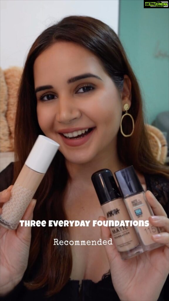 Shivshakti Sachdev Instagram - 3 Affordable Everyday Foundations Nykaa Shade : Biscuit Kay Beauty : 110N Light Maybelline : Light Beige #foundation #everyday #love #recommended #makeupartist #try #makeup