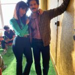 Shreya Dhanwanthary Instagram – Reunited with this new and upcoming actor after Chup! @dqsalmaan 
.
Yamini & Arjun 🌹 (A BTS look at us working hard & hardly working) 
.
@netflix_in @rajanddk @d2r_films @punkudge @costumesbyneha @manishamakwana18 #yummyamini