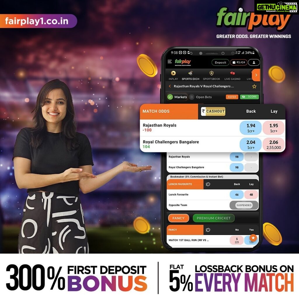 Siri Hanumanth Instagram - Use Affiliate Code SIRI300 to get a 300% first and 50% second deposit bonus. IPL fever is at its peak, so gear up to place your bets only with FairPlay, India's best sports betting exchange. 🏆🏏 Earn big by backing your favorite teams and players. Plus, get an exclusive 5% loss-back bonus on every IPL match. 💰🤑 Don't miss out on the action and make smart bets with FairPlay. 😎 Instant Account Creation with a few clicks! 🤑300% 1st Deposit Bonus & 50% 2nd deposit bonus with FREE GOLD loyalty status - up to 9% Recharge/Redeposit Bonus lifelong! 💰5% lossback bonus on every IPL match. 😍 Best Loyalty Plan – Up to 10% Loyalty bonus. 🤝 15% referral bonus across FairPlay & Turnover Bonus as well! 👌 Best Odds in the market. Greater Odds = Greater Winnings! 🕒 24/7 Free Instant Withdrawals ⚡Fastest Settlements within 5mins Register today, win everyday 🏆 #IPL2023withFairPlay #IPL2023 #IPL #Cricket #T20 #T20cricket #FairPlay #Cricketbetting #Betting #Cricketlovers #Betandwin #IPL2023Live #IPL2023Season #IPL2023Matches #CricketBettingTips #CricketBetWinRepeat #BetOnCricket #Bettingtips #cricketlivebetting #cricketbettingonline #onlinecricketbetting . . @fairplay_india #AD