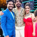 Siri Hanumanth Instagram – Meeting you after sooo long was a total bliss Nag Sir ❤️ We were so delighted to have that special moment of receiving something which is going to be revealed very soon.. 
.
.
Wearing : @indusuresh_p 
@sri_srustika_clothing 
Styling : @greeshma_krishna.k 
Jewellery: @emmadi_silver_jewellery
