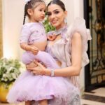 Smriti Khanna Instagram - Fav family portraits 💜 Wearing @sulakshanamonga Jewellery @amarisbyprernarajpal Makeup @makeupbydivya Bag @outhousejewellery Clicked by @vaishnavcreation Anayka’s outfit @the.adorbss The Leela Palace New Delhi