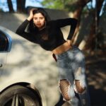 Soundariya Nanjundan Instagram - 🚙 Breakdown scenes😉 ★ Boss mode: activated😎 My ripped jeans are a reminder that I don't follow trends, I set them 👑 #fashionforward ★ 📸- @crackjackphotography ★ ★ ★ ★ ★ #soundariyananjundan #chennai #kannadiga #soundariya #actress #tamilcinema #model #actor #tamilnadu #bangalore #cinema #modellife #soundarya #soundaryananjundan #modelling #fashion #outfitoftheday #ootdfashion #reels #reelsinstagram #photo #photographer #camera #lifestyle #fashionblogger #travel #blackandwhite #bnw #black Tamilnadu,India