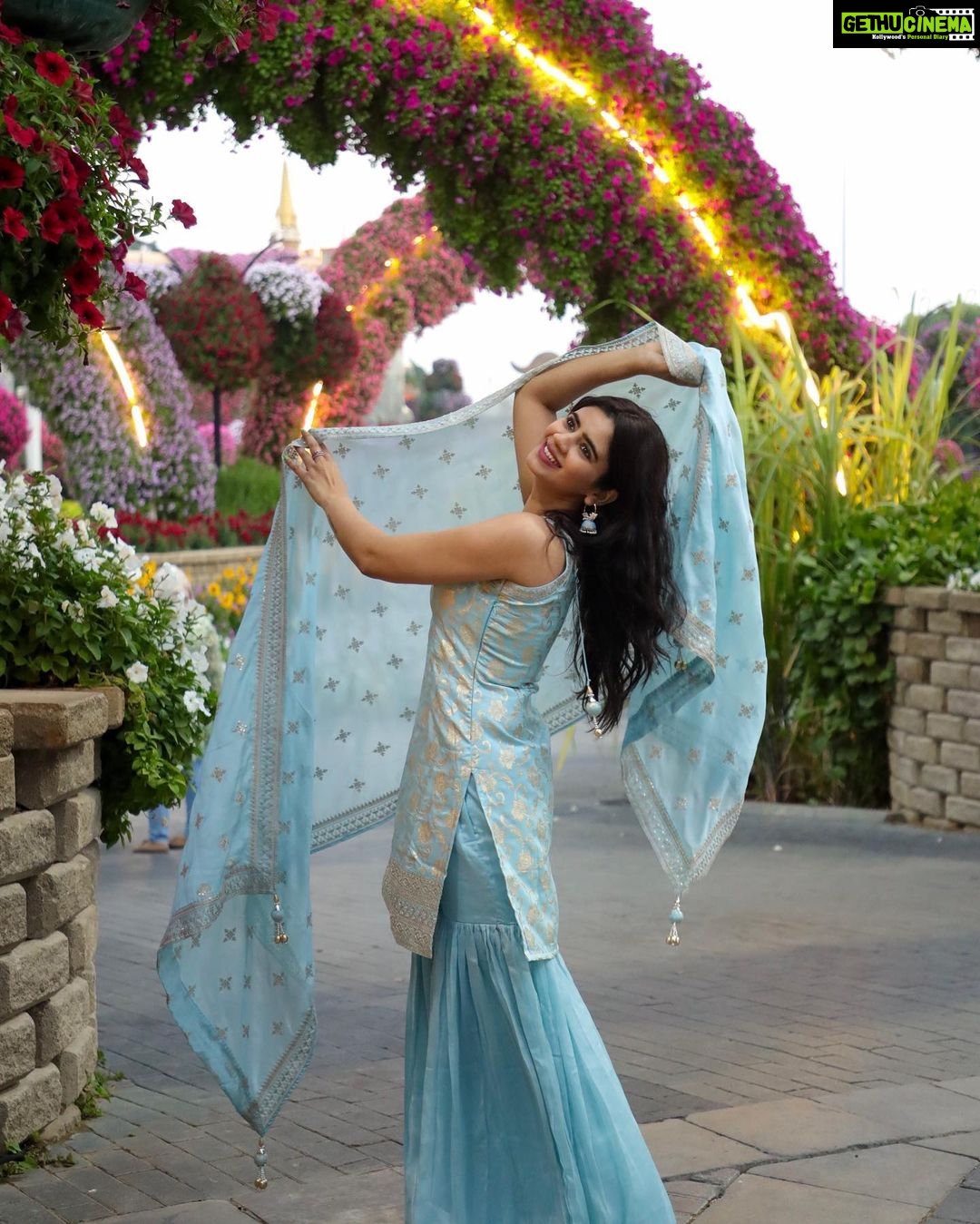 Soundariya Nanjundan Instagram - Surrounded by nature's beauty. 🌻 This garden is proof that flowers can heal the soul @dubaimiraclegarden 🪷 📸- @bhoopalm_official Outfit- @kiarainchennai 🌻 🌻 🌻 🌻 🌻 #soundariyananjundan #dubai #uae #mydubai #dubailife #abudhabi #love #dxb #fashion #usa #sharjah #kuwait #instagram #qatar #dubaimall #instagood #india #travel #photography #luxury #dubaifashion #emirates #dubaimarina #burjkhalifa #saudiarabia #paris #bahrain #dubailifestyle #oman #ajman Dubai Miracle Garden