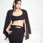 Soundarya Sharma Instagram - ♠️ Lensed by: @trishasarang Styled by: @khyatibusa Black co-ord & blazer: @miakee.official Shoes: @conceptstoresource HMU: @simua_996 Studio: @whiteboxstudiomumbai