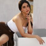 Soundarya Sharma Instagram - 🧸 Shot by: @trishasarang Location: @whiteboxstudiomumbai Styled by: @khyatibusa Skirt : saranyafromearth Top : @zara Jewellery : @fancypantsofficial HMU: @simua_996