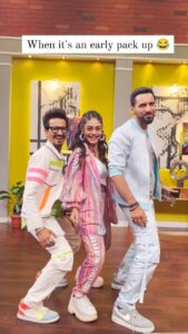 Sreejita De Instagram - Bringing the entertainment ✨ the moves 💃 and the laughter 😜 all in one dance reel, with my amazing co-actors @haarshlimbachiyaa30 🤍and @punitjpathakofficial 🤍 #EntertainmentKiRaatHousefull @colorstv . 🎬Shot & Edited by @ashmaneditors . #sreejitade #bts #dance #dhoom #dilbara #yrf #behindthescenes #TVShow #ActressLife #socialmedia #viral #explorepage #trending #explore #instagram #instadaily #style #pink #instagood #instamood #goodvibes #happy #happymood #best #beautiful #dress #love #instadaily #instagram #instamood #instalike