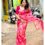 Srinisha Jayaseelan Instagram – Be it summer or winter, a saree is for all seasons.💜❤️😍
Saree from the brand new @house_of_haadiya 😍💜❤️ 
So happy to have launch our new brand for all the saree lovers!
Go grab your soon!!
Can’t wait to show you all more😍💜❤️

📸: @snaps_by_madhu ❤️💜