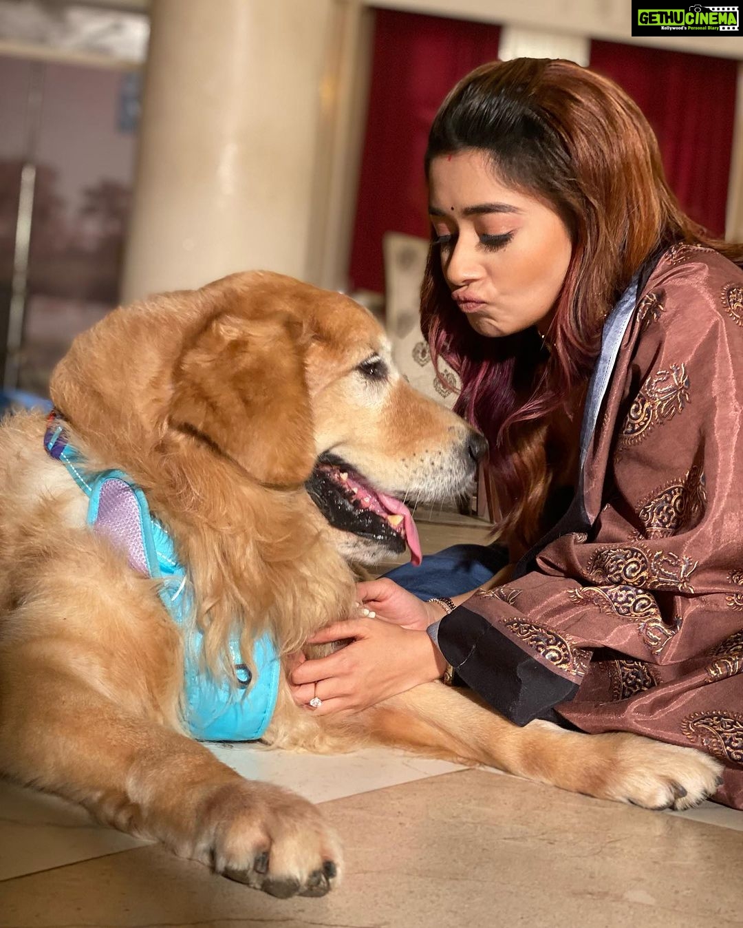Tina Datta Instagram - A hug that takes away all my stress and worries... My baby boy!! ❤️ . . . #FamilyDatta #FamilySunday #EklaChaloRe #WarriorPrincess #HumRaheNaRaheHum #dogsofinstagram #petlovers #doglover #tinadatta Umbergaon