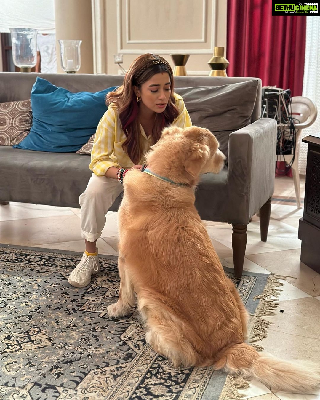 Tina Datta Instagram - “Most of us have been told angels have wings, some of us have learned they have paws!” . . . #FamilyDatta #FamilySunday #EklaChaloRe #WarriorPrincess #HumRaheNaRaheHum #dogsofinstagram #petlovers #doglover #tinadatta