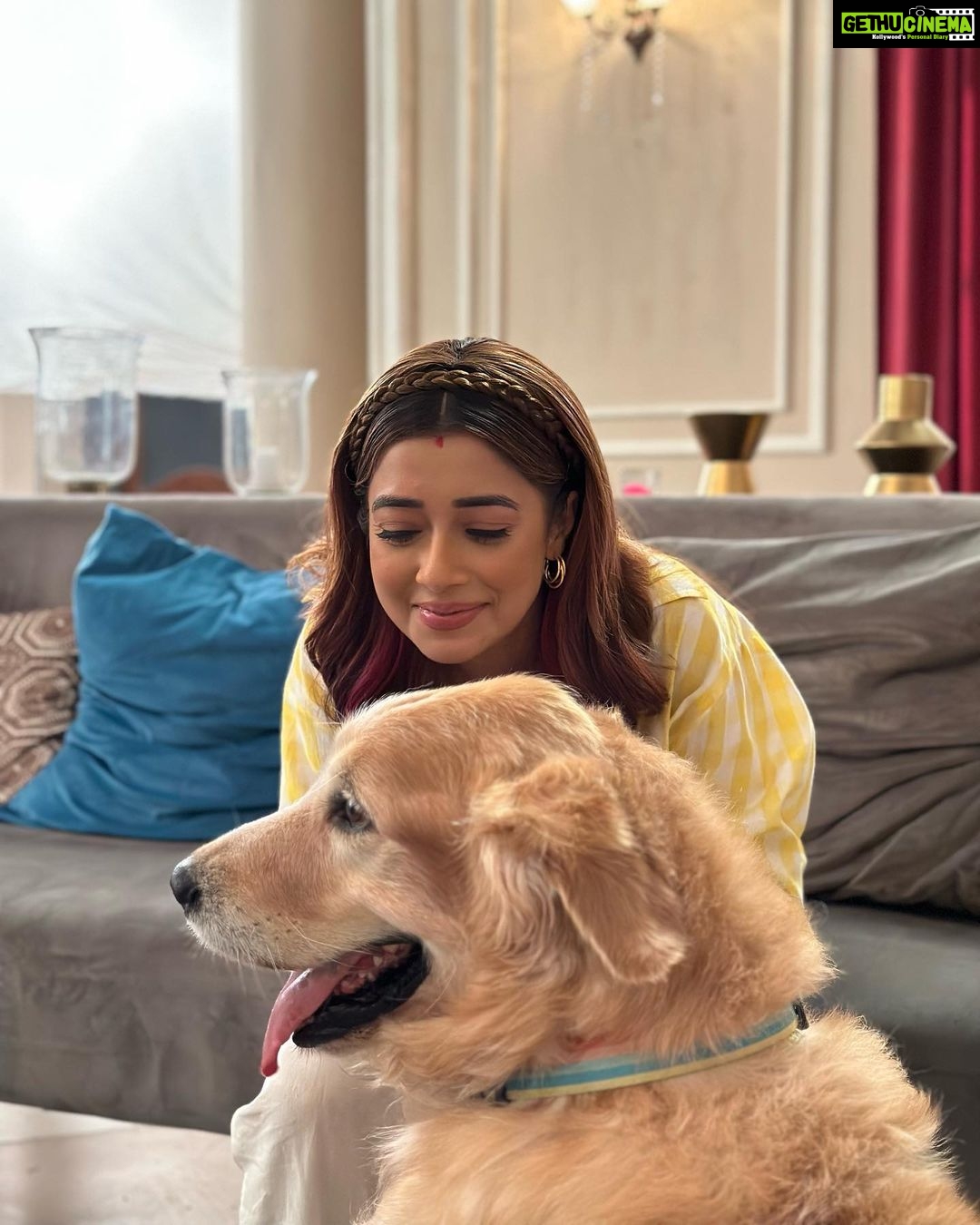 Tina Datta Instagram - “Most of us have been told angels have wings, some of us have learned they have paws!” . . . #FamilyDatta #FamilySunday #EklaChaloRe #WarriorPrincess #HumRaheNaRaheHum #dogsofinstagram #petlovers #doglover #tinadatta