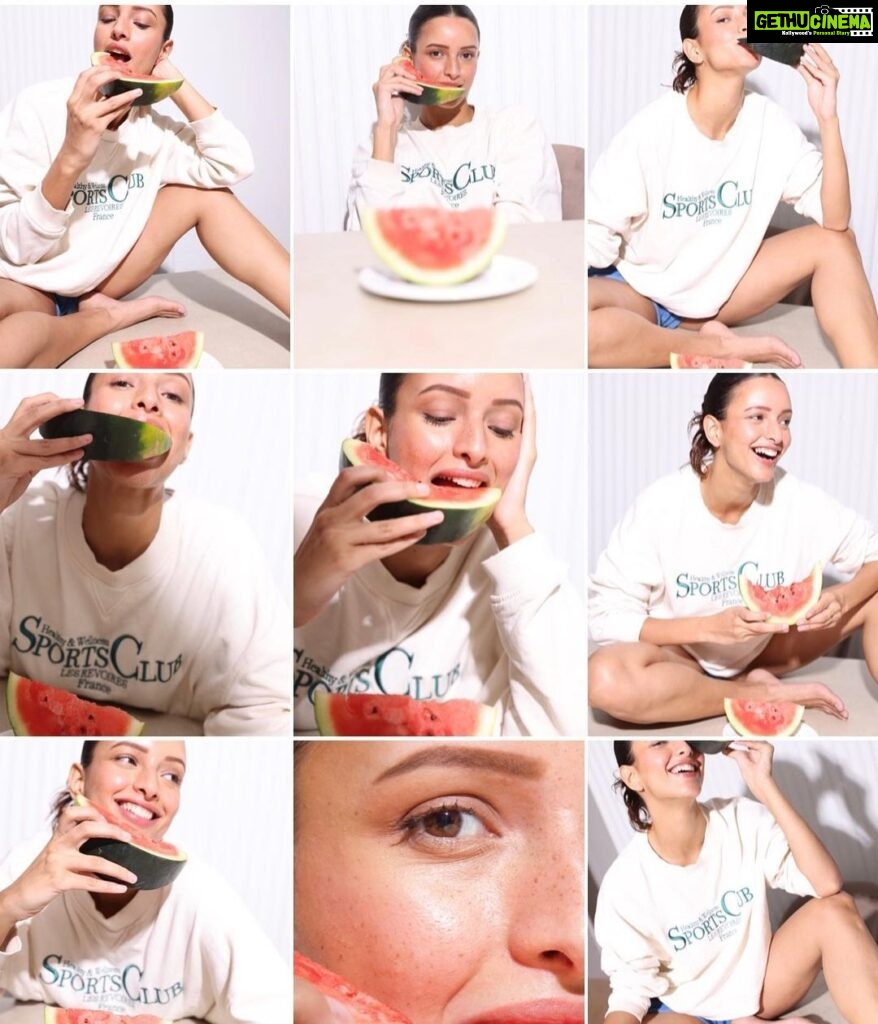 Tripti Dimri Instagram - Even my slice of watermelon is smiling🍉😁 📷 @sashajairam MU @richellefernandes Hair @souravv_roy_