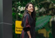 Varsha Bollamma Instagram - Black Friday 🤓 . Styled by @officialAnahita Outfit: @bodhilifestudio Rings: @amosh_in Pic: @_anupphotography