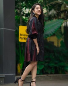 Varsha Bollamma Instagram - Black Friday 🤓 . Styled by @officialAnahita Outfit: @bodhilifestudio Rings: @amosh_in Pic: @_anupphotography