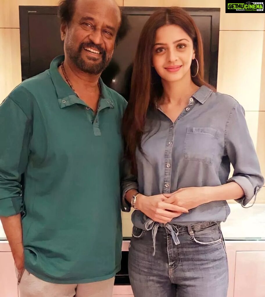 Vedhika Instagram - Happy birthday to one of the finest creations of God @rajinikanth Sir. The only superstar who makes the other person feel like a superstar instead. The one I learnt from "When there is a creation, there has to be a creator" 🙏 .Words cannot describe ur greatness Sir. Lots of Love ❤🙌
