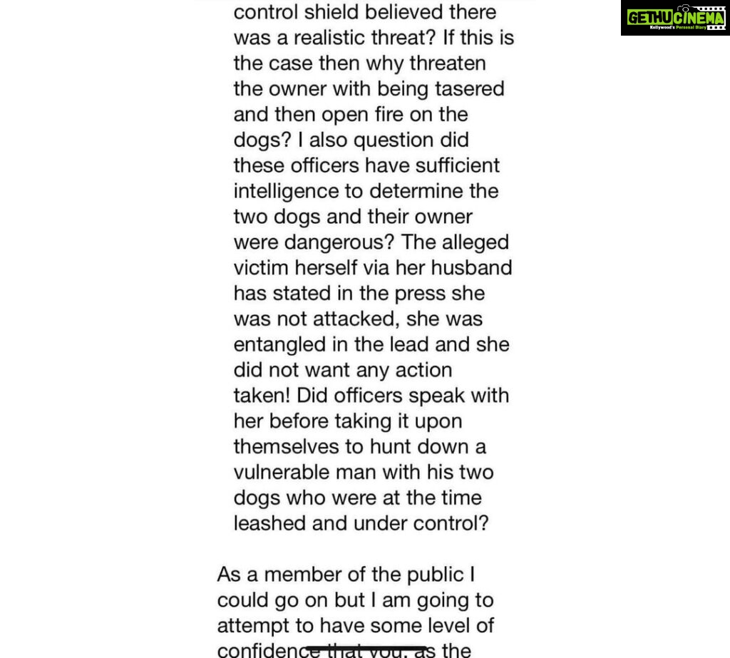 Vedhika Instagram - Swipe to read 👉One month back on the 7th of May two Innocent dogs were brutally executed by 9 merciless officers of @metpolice_uk for no reason. This letter from Ms Vikki Marland to Mr Mark Rowley Commissioner of Police of the Metropolis speaks for all the people worldwide who are left traumatised questioning the horrific events of the day with regards to Louie Turnbull and his two harmless and well behaved dogs. Kindly read and share. 🙏#JusticeforMarshallandMillions @policeconduct @AnimalRising @MercyForAnimals @rspca_official