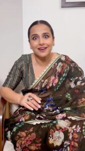 Vidya Balan Instagram - Samaaj Seva courtesy @whosunilgrover 

Saree: @varunbahlcouture