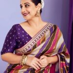 Vidya Balan Instagram - Aao huzoor 💜✨ Saree - @punitbalanaofficial Makeup - @harshjariwala158 Hair - @bhosleshalaka Styling - @who_wore_what_when Photography - @chandrahas_prabhu