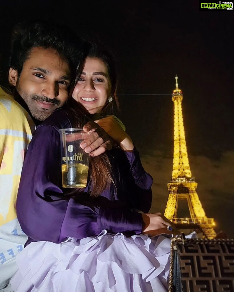 Aadhi Pinisetty Instagram - Its our 100th day baby.....another 25,550 days to gooo😬😛❤ #100DaysOfMarriage Eiffel Tower, Paris, France