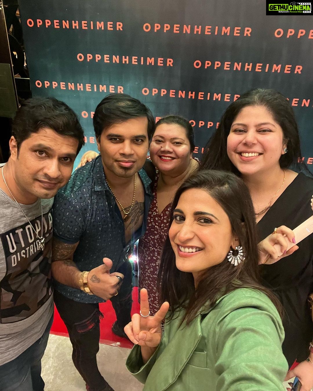 Aahana Kumra Instagram - In a world full of noisy stories, we witnessed an important film last night that changed the course of the history of mankind. Oppenheimer is a rare film. An important film of our times. Christopher Nolan and Cillian Murphy tell us a story of a man disillusioned by his sheer genius. A man who gifted the world destruction and ended up with blood on his hands. It reminded me of the time I visited Hiroshima atomic bombing site in 2016. And saw the destruction with my own eyes. Nolan has yet again slapped us all with a story that makes you question mankind and how we thrive on destruction. It’s our truth. And nothing can change it. Oppenheimer : a must watch. Swipe right ➡️ to see the images of the atomic bombing site in Hiroshima from my archives. Outfit : @khhouseofkhaddar Styling : @juhi.ali Also thanks doston @mumbaigirl14 @stuteeghosh @russelolaff @divyasolgama for waiting patiently with me for three hours before the film actually began and @nikhil_._arora for making it in 20 mins to watch this sheer genius!! Thank you @pvrcinemas_official for the invite! #oppenheimerpremiere #oppenheimer . . . . #christophernolan #cillianmurphy #premier #aboutlastnight #premiernight #aahanakumra PVR Icon, Phoenix Mills, Lower Parel