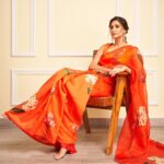 Aahana Kumra Instagram - Like an orange: A little sweet and a little sour 🍊🍊🍊🍊 All dressed up for @dpiff_official Saree : @raw_mango Jewellery : @rubans.in Make up : @madhura_makeupnhair Hair : @nargis9052 Styling : @juhi.ali Photos : @priyamdhar Location : @studio.f6 #dadsahebphalkeaward . . . . #sareenotsorry #sareelover #sareelove #orange #aahanakumra #bestactress #dadasahebphalkeaward #tuesday #rubytuesday Studio F6