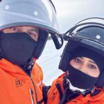 Aarthi Instagram – Just a few desi’s snow mobiling on a frozen Lapland lake !! ❄️🧡 Levi, Finland