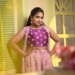 Aashika Padukone Instagram - Radiant and flourishing 🌸💜 PC: @sa7_photography MUA: @brunda_mua Hairby: @hairstyle_sowmya Designer: @lasyareddyarts Location: @studio.romeojuliet Studio romeo juliet