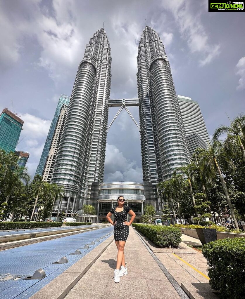Aashika Padukone Instagram - Double the beauty, double the majesty - Twin Towers of Malaysia standing tall in all their splendor! #kualalumpur #petronas #travel #TwinTowers #Malaysia #IconicArchitecture #DoubleBeauty #MajesticLandmarks #SkylineWonders #ToweringHeights #UrbanMarvels #TravelGoals #CityscapeViews Twin Towers, Malaysia