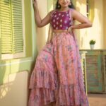Aashika Padukone Instagram - Radiant and flourishing 🌸💜 PC: @sa7_photography MUA: @brunda_mua Hairby: @hairstyle_sowmya Designer: @lasyareddyarts Location: @studio.romeojuliet Studio romeo juliet