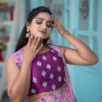 Aashika Padukone Instagram - Suddenly all my words were of love and all my love was for you💜 PC: @sa7_photography MUA: @brunda_mua Hairby: @hairstyle_sowmya Designer: @lasyareddyarts Location: @studio.romeojuliet