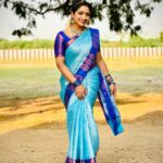 Aashika Padukone Instagram - Gorgeous and empowered 💙 Saree: @ss_fashions_2728