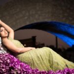 Aashika Padukone Instagram - Feeling the pull of the moon 🌙 PC: @sa7_photography MUH: @shaanvi_s_makeover Designer: @ssdesigner.studio Location: @thenawabsgarden