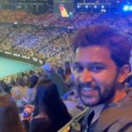 Abijeet Duddala Instagram - The Djoker! What a personality! Managed to watch the Djokovic vs Kyrgios exhibition game 🔥🔥 Yasss!!