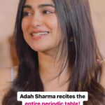 Adah Sharma Instagram - @adah_ki_adah knows the whole Periodic Table, what a talent! Watch Yeh Ladki Pagal Hai Ft. @adah_ki_adah exclusively on our YouTube channel. . . #adah #adahsharma #adahkiadah #adah_ki_adah #thekeralastory #periodictable #yehladkipagalhai #hauterrfly