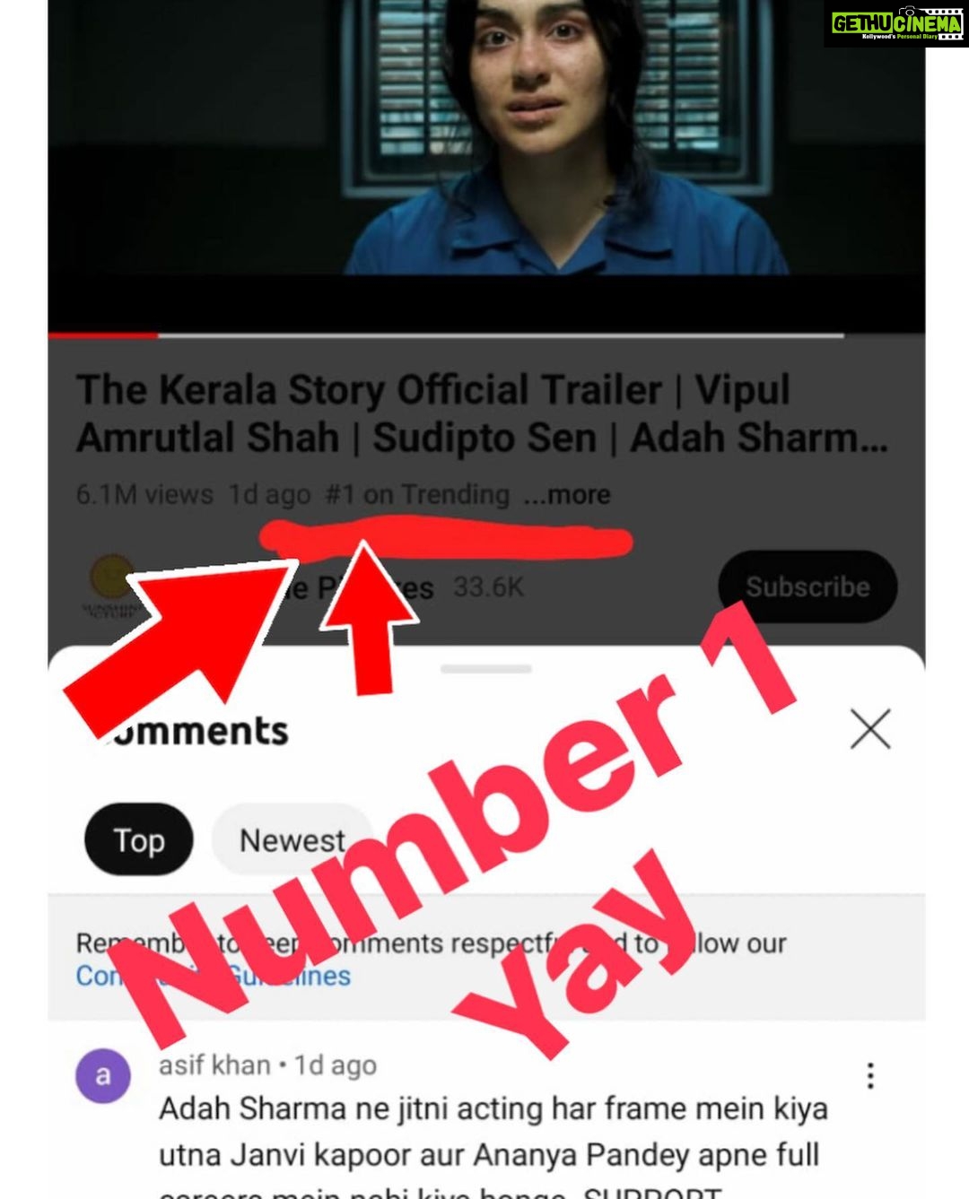 Adah Sharma Instagram - Number 1 trending on YouTube !! aap sabne yeh kiya!! wow !! SWIPE to see meri pyaari Paati ne mujhe Kaise Bataya ❤️😅 (Paati ,meri naani,my grandmother is my biggest fan ) For all the support dil se thank you hum sabse Shalini and the whole team of #TheKeralaStory ❤️❤️❤️ 5th May ko theatrical release hai Worldwide !! ❤️❤️ . . . #puppiesforaurgoodluckdaalnazaroorithey #100YearsOfAdahSharma #adahsharma #puppiesofinstagram