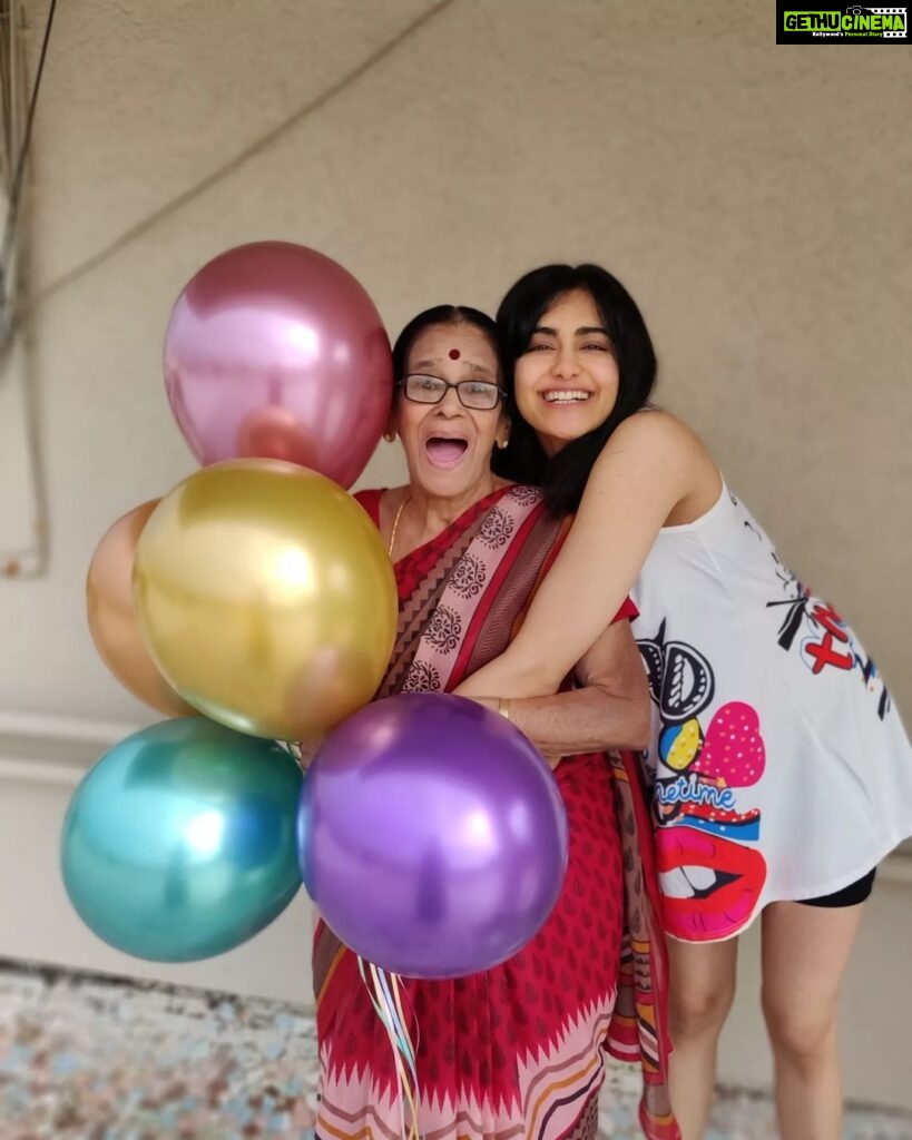 Adah Sharma Instagram - Happy 19th birthday Paati ❤️Haan haan 19 not 90 !!! My inspiration, my biggest fan , most positive human I know , bravest most daring woman, chocolate addict , strictest teacher to all humans but everything I do is forgiven 🤣❤️ Pics by my Amma📸 (paati ki beti) #PaatiKaBirthdayMonth #PartyWithPaati