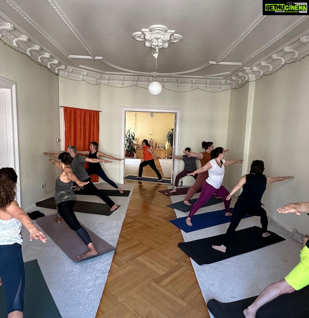 Aditi Chengappa Instagram - On this day (and truly every single day) I am ever so grateful to my guru himalayan master Bharat Thakur @btartisticyoga for bringing immense transformation to my life and giving me the gift of this Yoga 🙏 Thank you to my mom @ushachengappa who has been teaching yoga for over 20yrs for inspiring me to take this path ✨✨ . It is a blessing to find a job that fills your heart & soul the way teaching yoga and meditation does for me 🩷I love my clients as if they’re my family itself, and over the years i’ve been blessed to connect with the most beautiful souls ✨✨ Yoga kept us going even through the pandemic🙏 . A big thank you to @thetagorecentre for giving me the opportunity to connect with so many new souls in this Berlin chapter of my life 🌿 eternally grateful 🙏 . . . #yogaeveryday #internationalyogaday #yogateacher #yogainstructor #yogainspiration