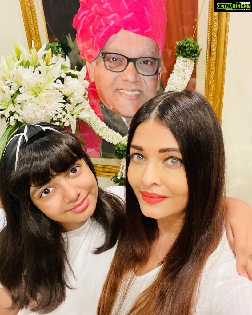 Aishwarya Rai Instagram - ✨🙏Prayers and Love in Remembrance🥰Happy Birthday dearest darling Daddyyy-Ajjaaa❤️💝💖🤗💗💕💞😘💐🌹🌸🌺🌷Love ❤️Love 💖and more Love💝Always🌟🌈God Bless🧿✨