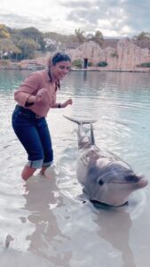 Aishwarya Rajesh Instagram - Beautiful experience watching n playing with Dolphins @seaworldaus Thanks @pickyourtrail for quick arrangements 😍