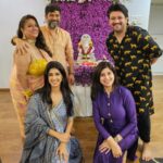 Aishwarya Sakhuja Instagram - With Vighnaharta's blessings, and lots of good food and good times spent with all my favourites, I surely had a Shubh, Sukhi and Khushi wala celebration 😍 . . #ganpatibappamorya #bappamorya #darshan #friends #family #festivevibes #aishwaryasakhuja Outfit by @tara_c_tara @lizaa_malik @gautidihatti @aashawarriar @geeta_nirupam
