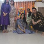 Aishwarya Sakhuja Instagram - With Vighnaharta's blessings, and lots of good food and good times spent with all my favourites, I surely had a Shubh, Sukhi and Khushi wala celebration 😍 . . #ganpatibappamorya #bappamorya #darshan #friends #family #festivevibes #aishwaryasakhuja Outfit by @tara_c_tara @lizaa_malik @gautidihatti @aashawarriar @geeta_nirupam