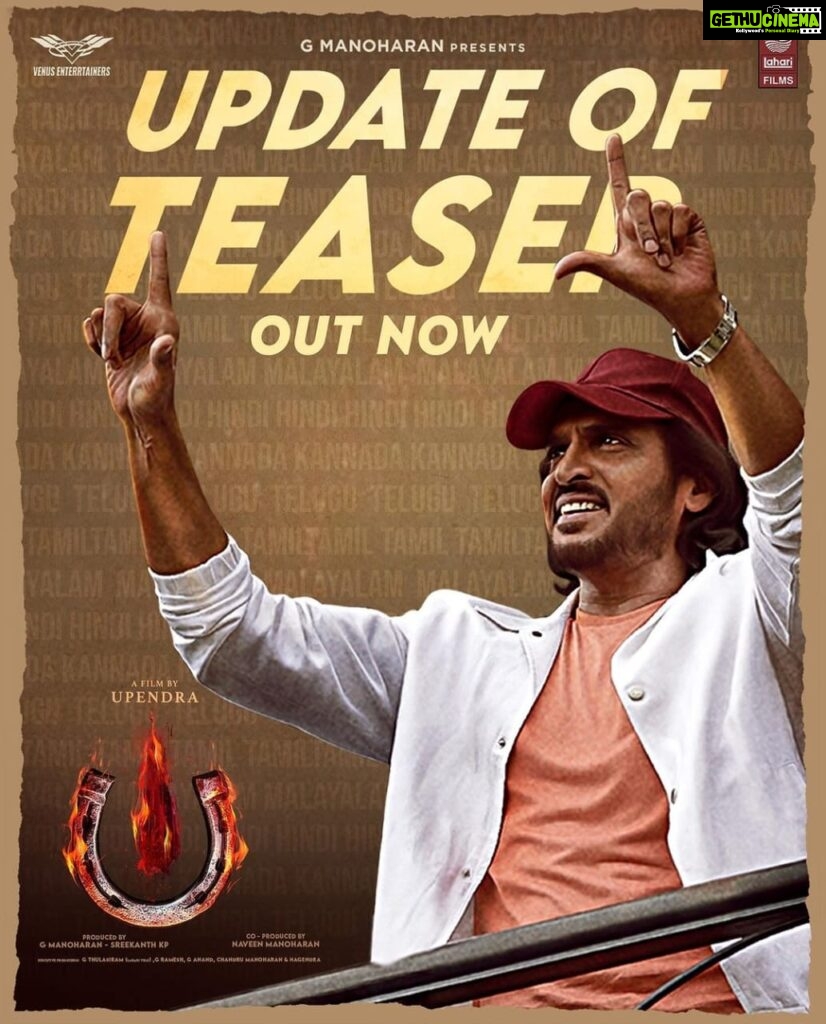 Ajaneesh Loknath Instagram - 💡Lights, 🎥Camera, 🎬Action! Here's the captivating #UiTheMovie's Update Of First Look 🎞️✨ #UppiDirects @nimmaupendra #LahariFilms #VenusEnterrtainers #GManoharan @venus_enterrtainers @sreekanthkp @naveenkmanoharan @shivakumarart @reeshma_nanaiah @Laharimusic @LahariFilms #ABBSstudios @bobby_c_r