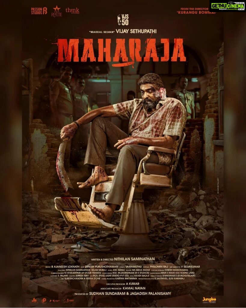 Ajaneesh Loknath Instagram - 🔥Into the intense world of #Maharaja🔥 #MaharajaFirstLook #MakkalSelvan @actorvijaysethupathi #SudhanSundaram @jagadish_palanisamy @dir_nithilan @anuragkashyap10 #NattyNataraj @mamtamohan @abhiramiact @philoedit @dineshkumarpurushothaman @passionstudiosoffl_ @therouteofficial @thinkstudiosind @donechannel1 @jungleemusicsouth #ABBSstudios @bobby_c_r