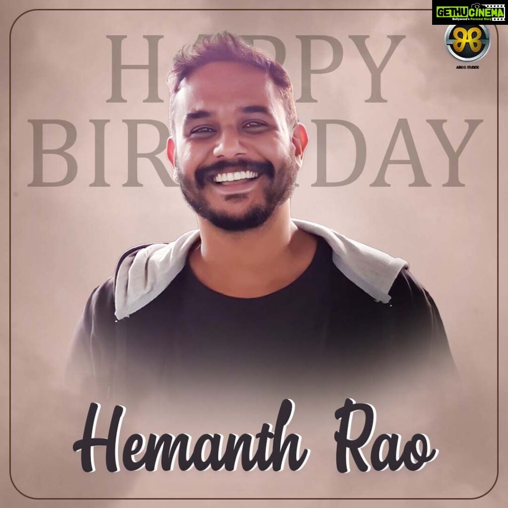 Ajaneesh Loknath Instagram - Birthday wishes to the director who paints the screen with emotions, May your Side A and Side B fly Sapta Sagaradaache yello Happy Birthday, @hemanthrao11!! #Happybirthday #ABBSStudios @bobby_c_r