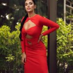 Akshara Gowda Instagram - Your’s Truly ❤️ Shot by @prachuprashanth Outfits and styling by @chaitanyarao_official Makeup by @reenapaiva Hair by @venki_hairstylist Nails by @borabaythesalon Location courtesy @crowneplazachn Special thank you to the team @_ayusheesays @projjwalghosh #aksharagowda #stylishtamilachi #aksharagowdabikki #stylishtamizhachi #chennai Crowne Plaza Chennai Adyar Park