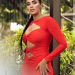 Akshara Gowda Instagram - Your’s Truly ❤️ Shot by @prachuprashanth Outfits and styling by @chaitanyarao_official Makeup by @reenapaiva Hair by @venki_hairstylist Nails by @borabaythesalon Location courtesy @crowneplazachn Special thank you to the team @_ayusheesays @projjwalghosh #aksharagowda #stylishtamilachi #aksharagowdabikki #stylishtamizhachi #chennai Crowne Plaza Chennai Adyar Park
