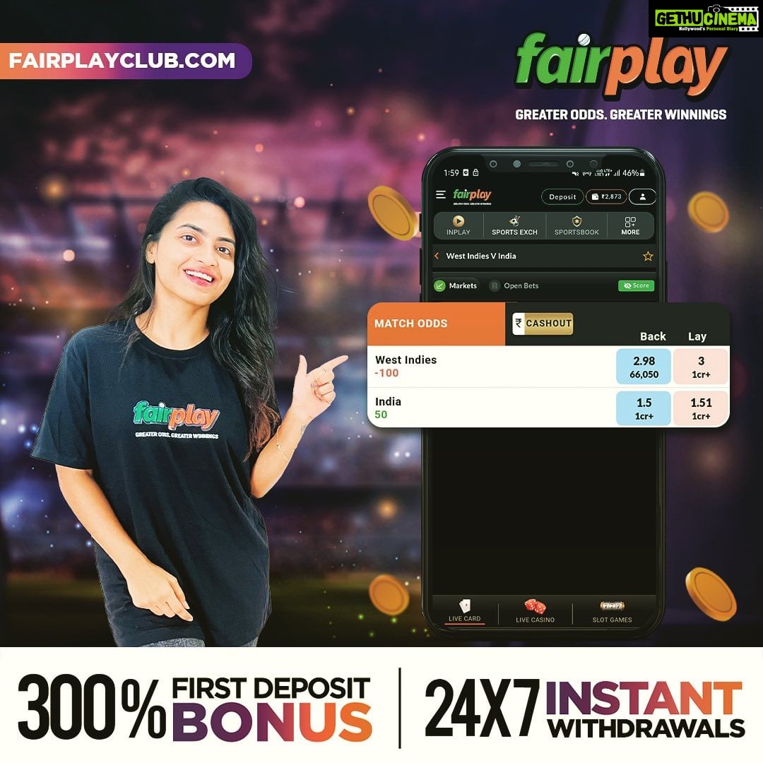 Alekhya Harika Instagram - Use Affiliate Code ALEKHYA300 for a 300% first and 50% second deposit bonus. ππ₯ Experience the ultimate thrill of India and West Indies T20 series and stand the best chance to win big. Don't miss this exciting opportunity to bet with FairPlay, where you get the best odds in the market! πΈπ₯ Get a 3% loss-back bonus, up to 10% loyalty bonus, and 15% referral bonus to maximize your winnings! ππ #FairPlay #IndvsWI #INDvWI #T20Imatch #T20Iseries #playandwin @fairplay_india