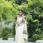 Alphy Panjikaran Instagram - krishna Janmashtami special 💚💚 @makeover_by_suresh_krishna @ar_handlooms_kuthampully @abnormal_grapher #picoftheday #krishna #janmashtami #special #saree #love #happiness #peaceful #life #instagram #instadaily