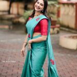 Ameya Mathew Instagram - മുഹറം ആശംസകൾ…🌙💫✨🌟🕊️ . Saree designed by my Amma @stitchcraft_by_anitha @anitharoy64 📸 @gokul.mindstories Thodupuzha, India